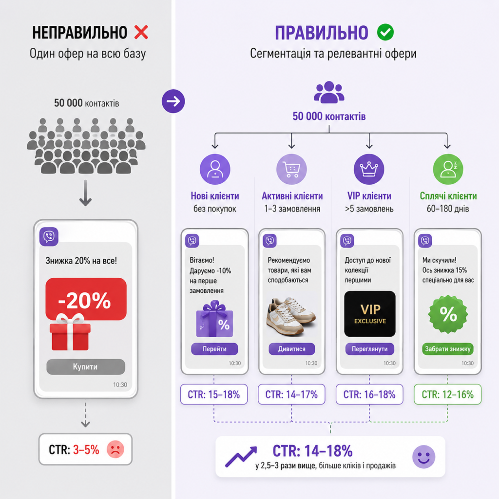 Сегментація бази для Viber-розсилки