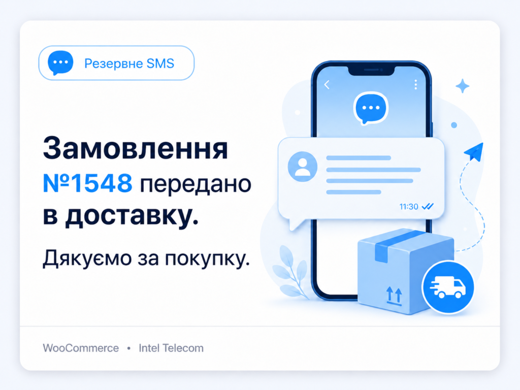 Пример резервного SMS после недоставленного Viber сообщения WooCommerce